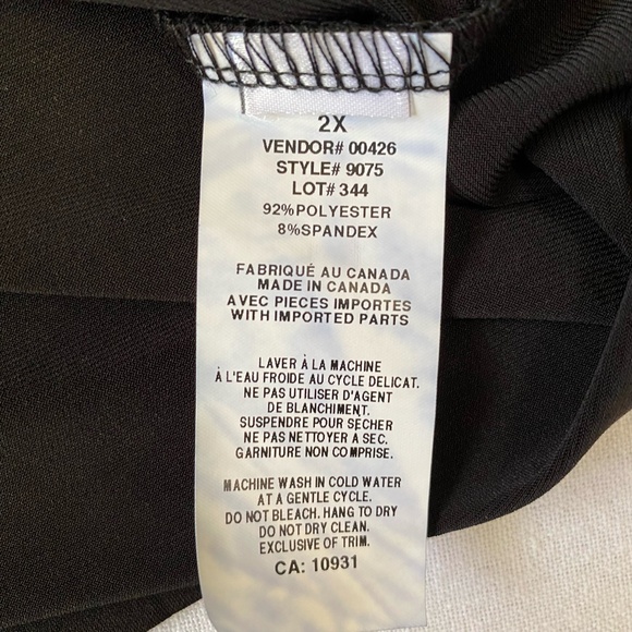 Laura Plus Black Shiny Silver Embellished Holiday Party Short Sleeve Top. Sz 2X - Picture 10 of 11